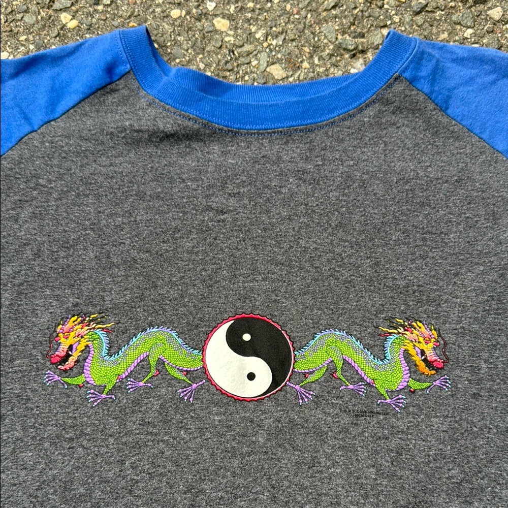 Vintage Rusty surf t shirt xl 90s Yin Yang Dragon skater rare